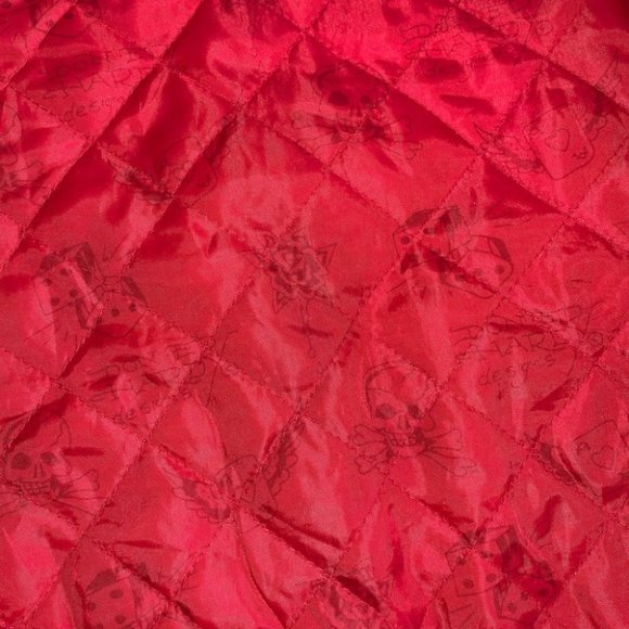 Ed Hardy Leather Jacket Women’s Size‎ Medium Red  Y2K Vintage Hooded Authentic - Picture 9 of 12